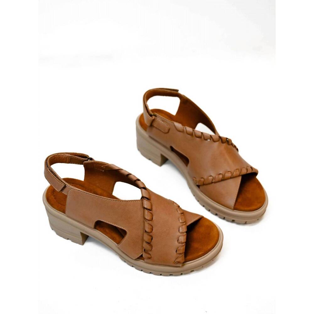 NEW SALVIA women's hef heeled sandal in sand bosnia